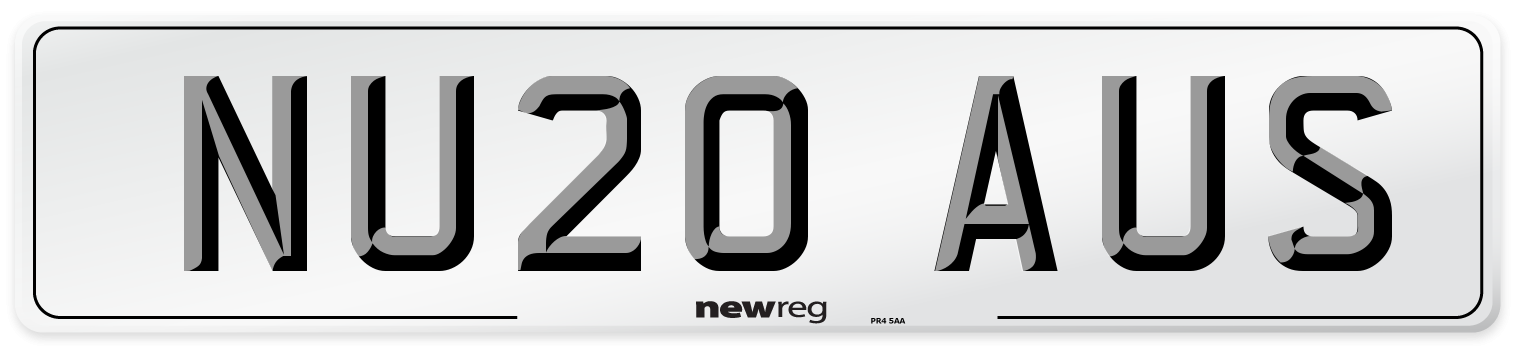NU20 AUS Number Plate from New Reg